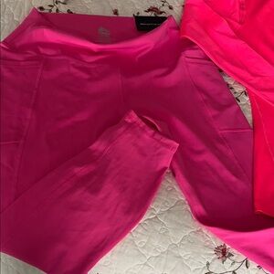 RBX Bright Pink Women's Leggings Plus 2 Pink Tops